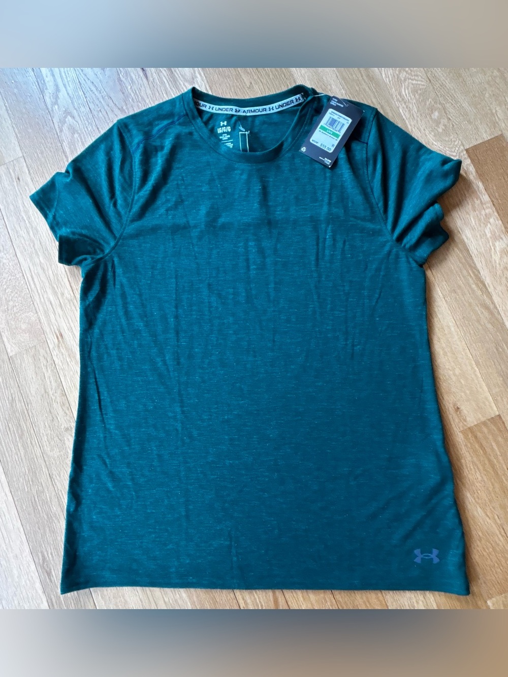 Under Armour Anywhere Breeze Short Sleeve Shirt Women’s Large Green Fitted NWT